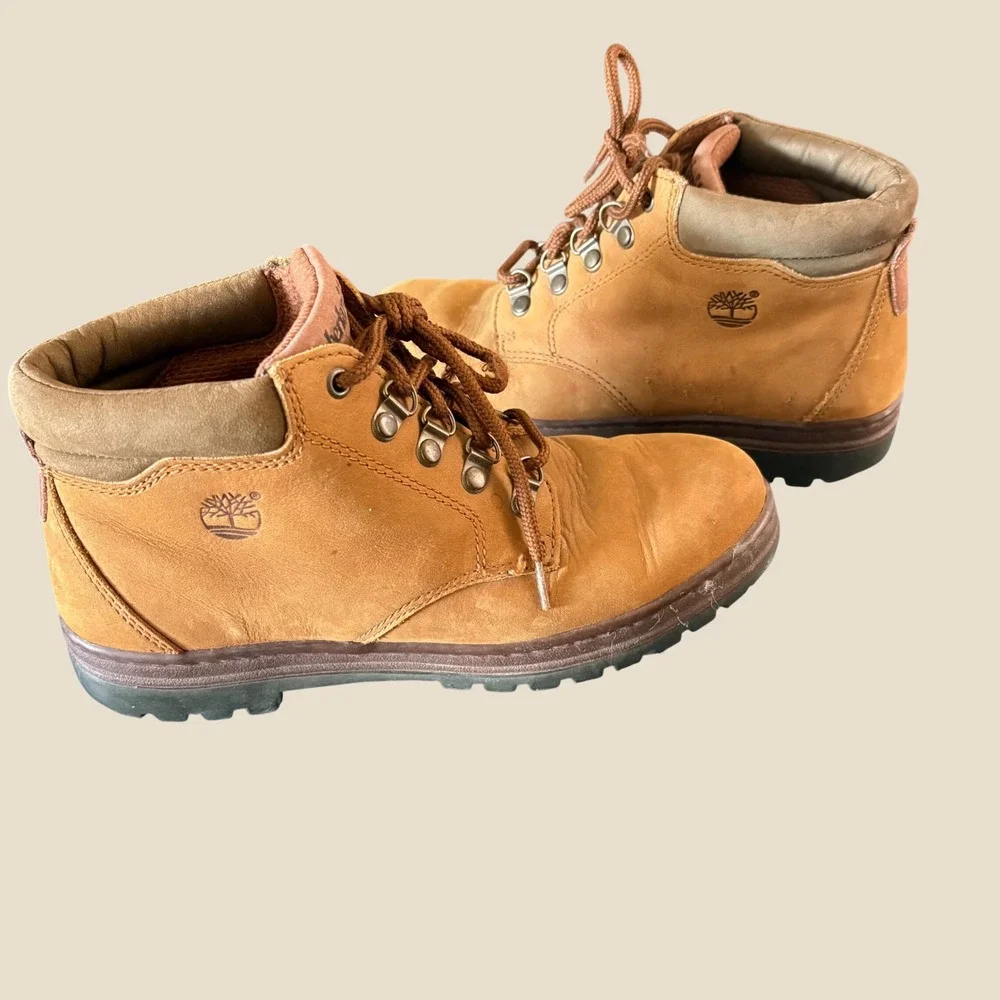 Timberland Euro Hiker Mens 7.5 M Wheat Nubuck Leather Boots 69386 Tan Brown